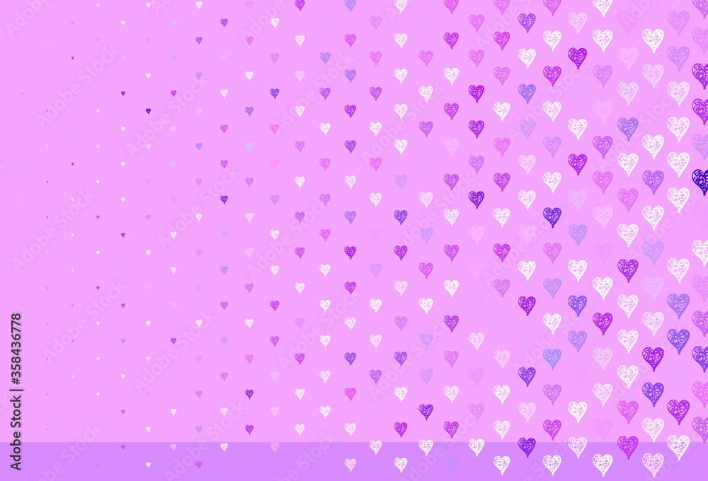 Light Purple vector backdrop with sweet hearts. Light Purple vector backdrop with sweet hearts.