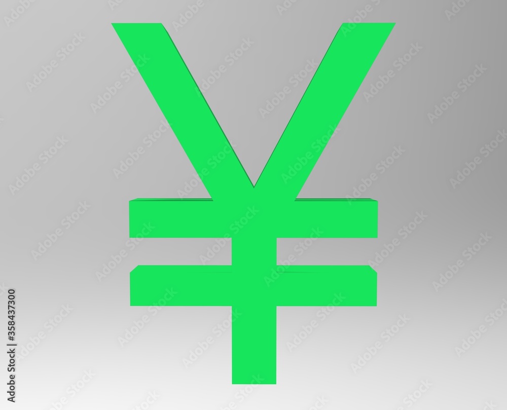 Fototapeta premium Yen symbol sign isolated Japanese yen JPY 3d render 