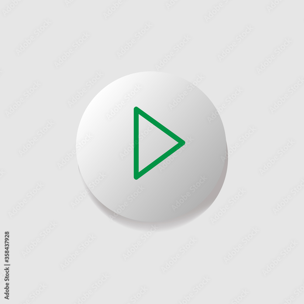 Modern icon button design play vector isolated on white background Modern icon button design play vector isolated on white background