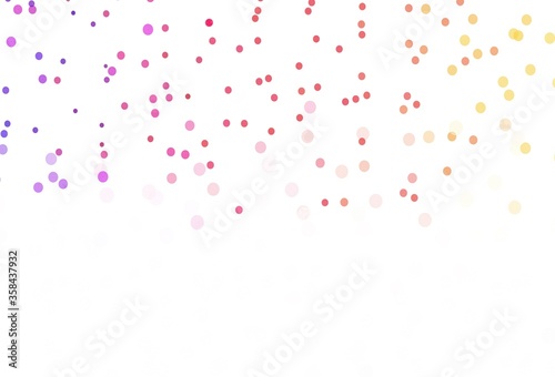 Light Red  Yellow vector texture with colored snowflakes.