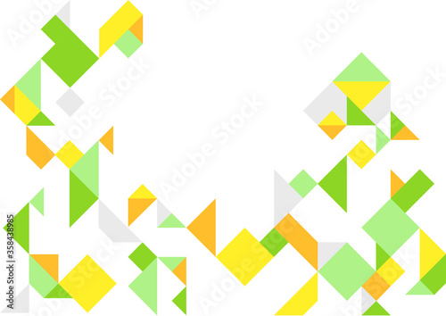 Geometric vector background design in yellow and green color.