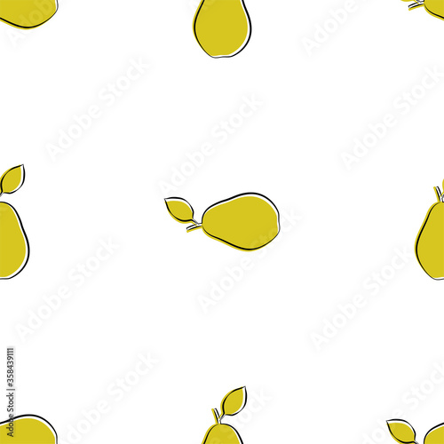 Pear. Seamless Vector Patterns