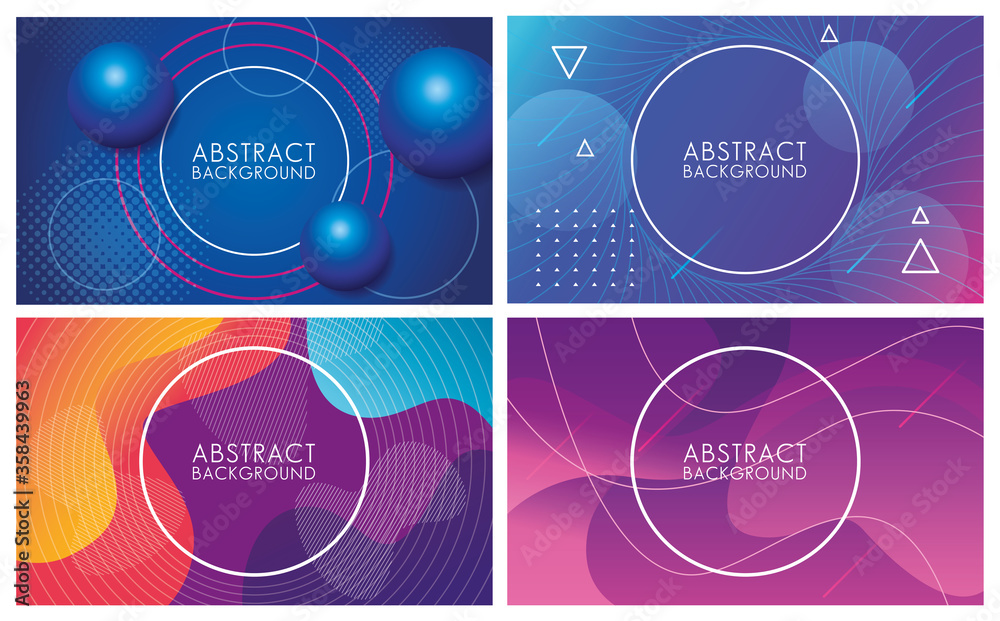 vivid colors and fluids set of abstract backgrounds