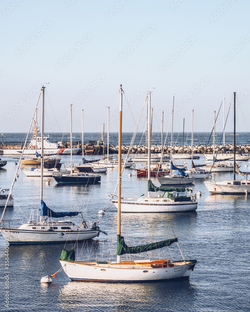 Boats in Monterey Marina, Monterey, California, United States