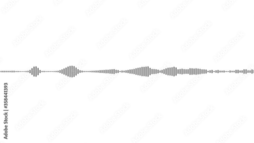 A simple black on white audio waveform equalizer animation. Loopable, unique, useful as an element or background A simple black on white audio waveform equalizer animation. Loopable, unique, useful as an element or background