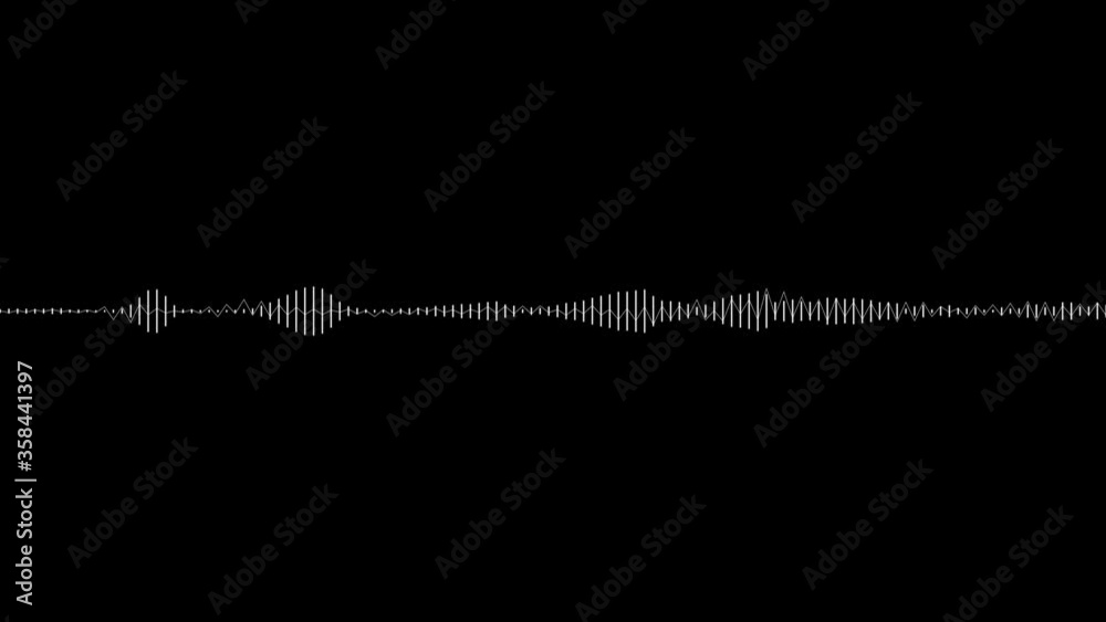 A simple white and black audio spectrum visualization effect. Loopable, unique, useful as an element or background.