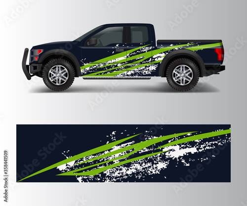 wrap graphic design vector for off road truck. Abstract sporty and adventure racing background. Full vector eps 10