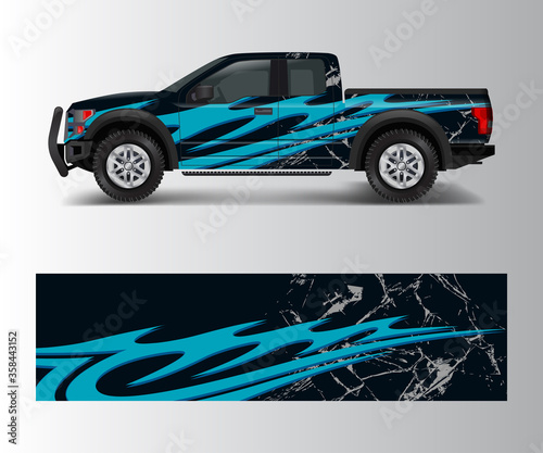 offroad vehicle wrap design vector. Pickup truck decal wrap design vector.