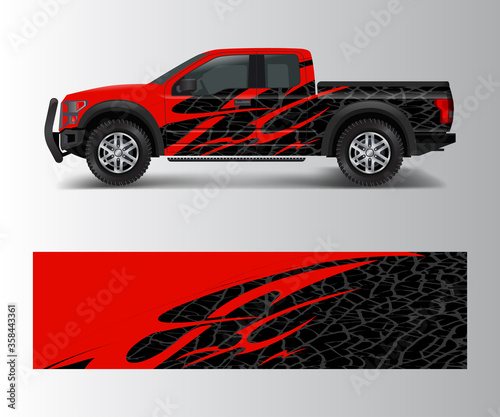 custom livery race rally offroad car vehicle sticker and tinting. Car wrap decal design vector
