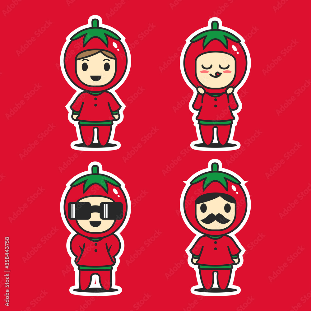 Cute character design tomato Cute character design tomato