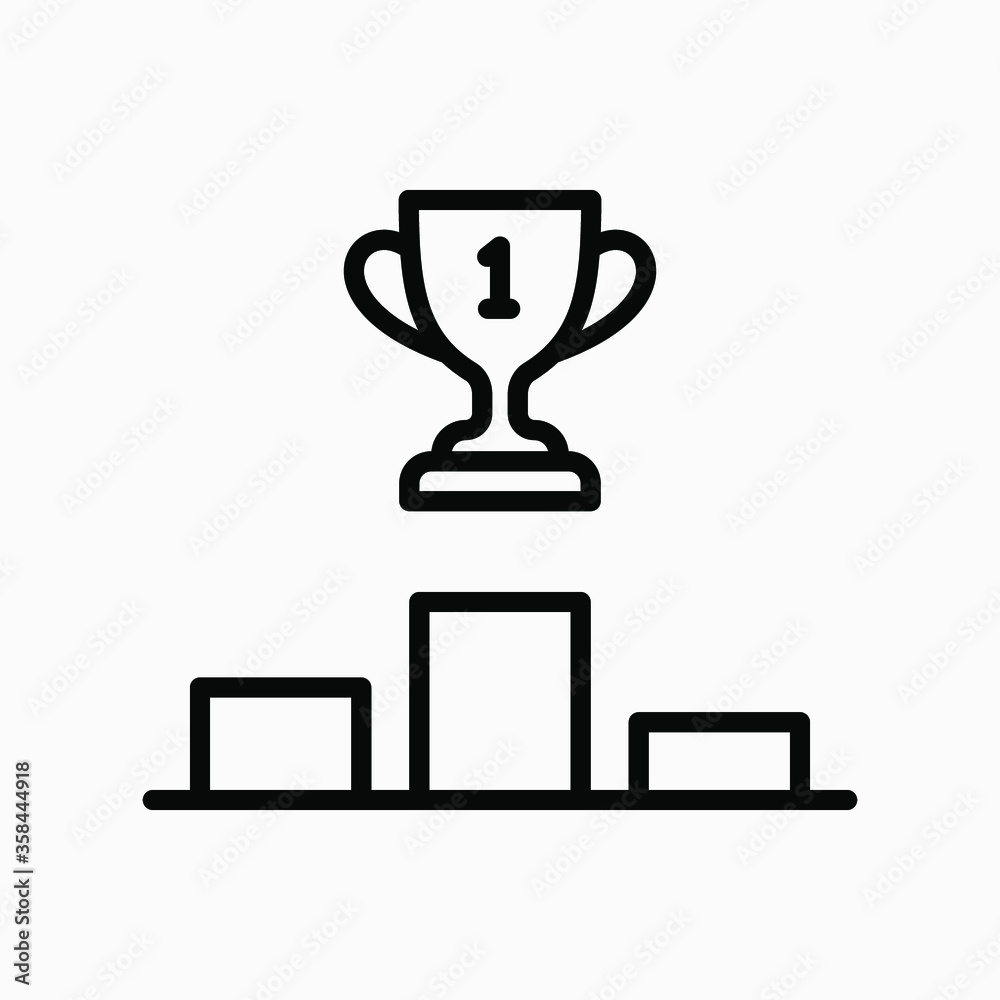 Winner podium icon designed in a line style
