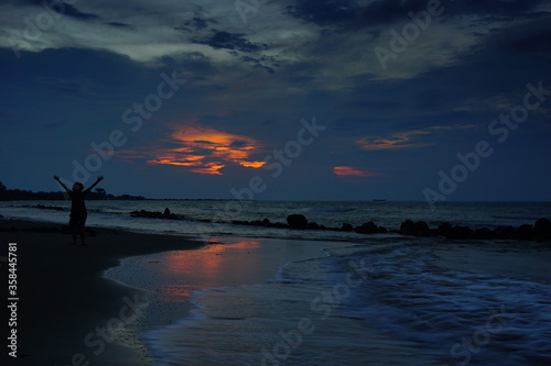 The beach of North Java Sea shoreline in Rembang, Central Java