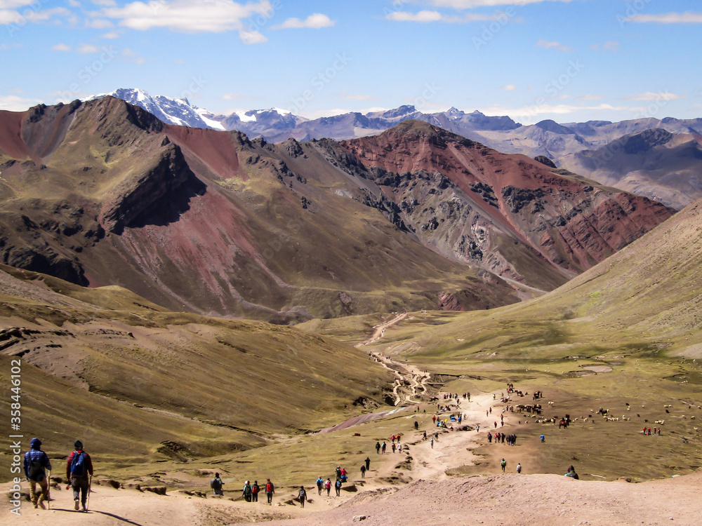 Landscape of the road to the rainbow mountain, located 5000 meters above sea level in Cusco, Peru. Landscape of the road to the rainbow mountain, located 5000 meters above sea level in Cusco, Peru.