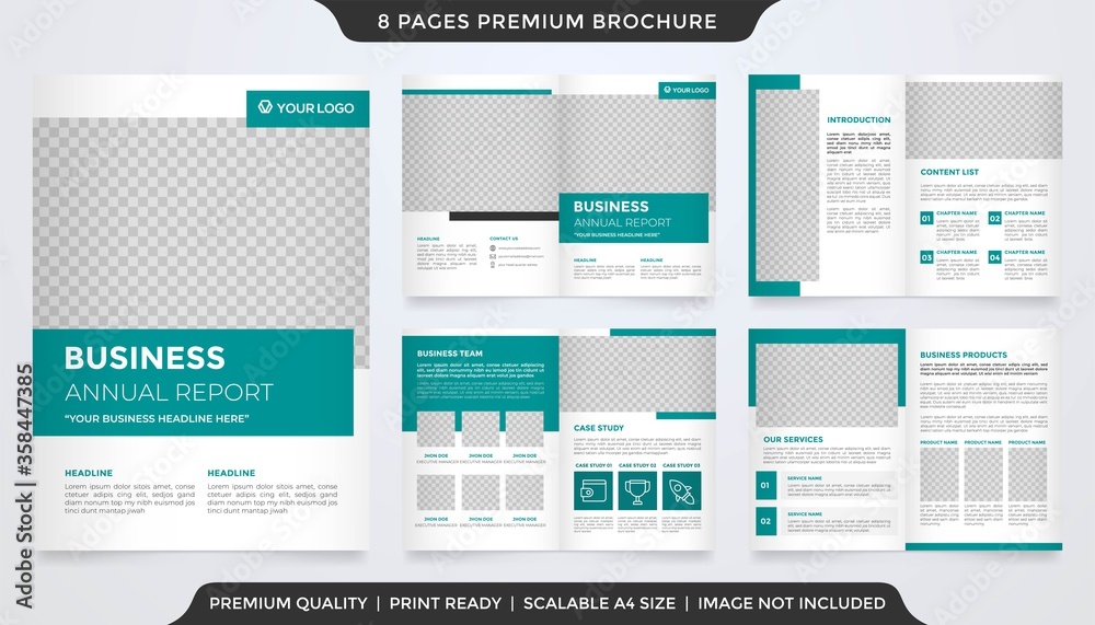 set of business brochure layout template with minimalist concept and modern style use for company profile and annual report