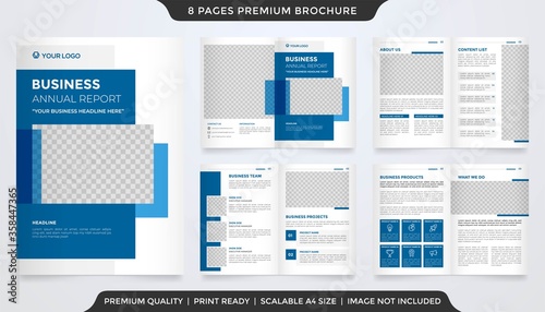 set of business brochure layout template with minimalist concept and modern style use for company profile and annual report