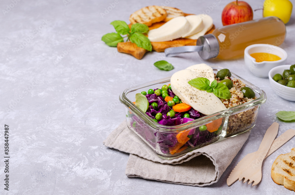 Vegetable salad with quinoa and cheese Vegetable salad with quinoa and cheese