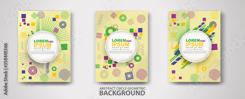 Covers templates set with trendy geometric patterns and memphis elements. Modern design