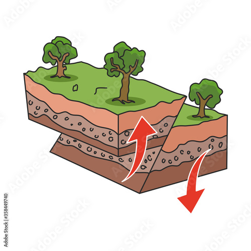 Earthquake or seismic activity diagram. Flat style. Isolated. 