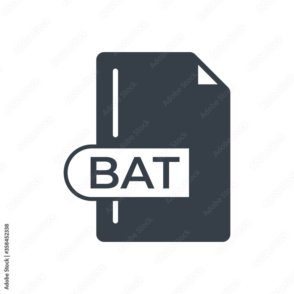 BAT File Format Icon. Batch file format extension filled icon. BAT File Format Icon. Batch file format extension filled icon.