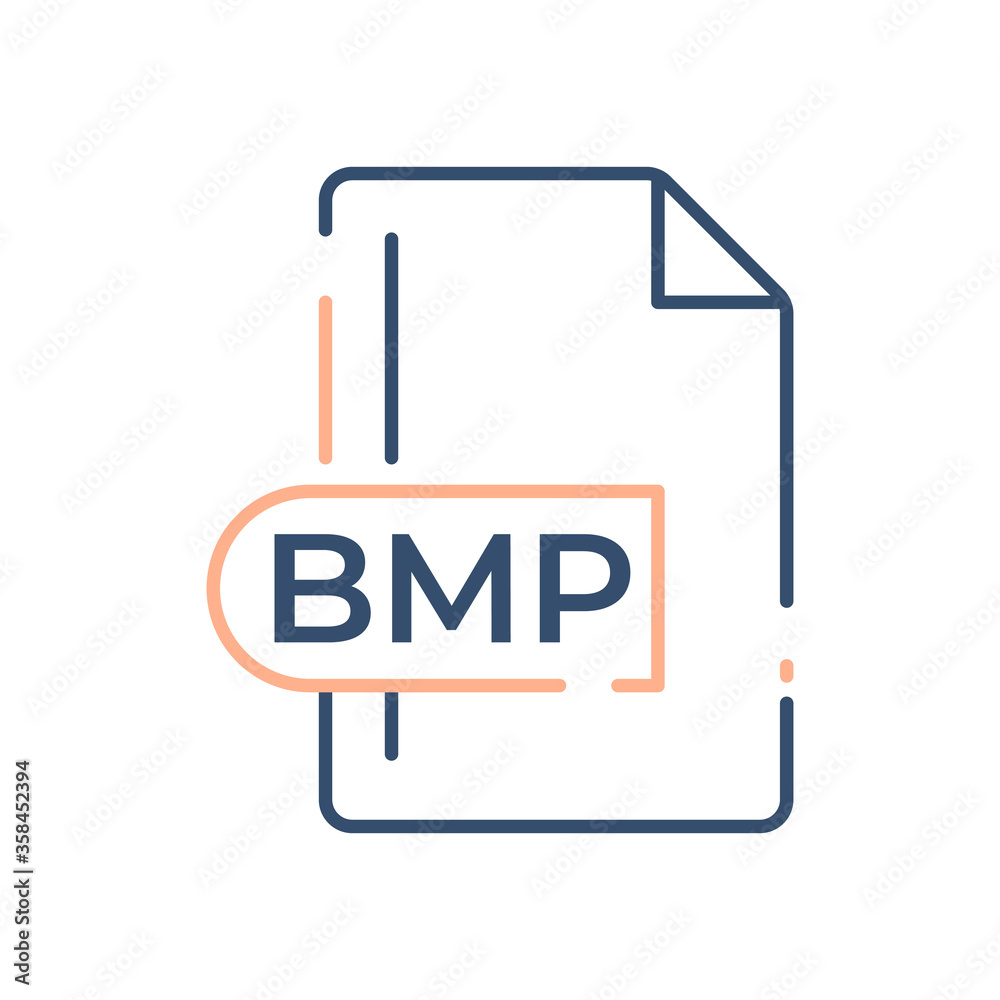 BMP File Format Icon. Bitmap image file extension line icon. BMP File Format Icon. Bitmap image file extension line icon.