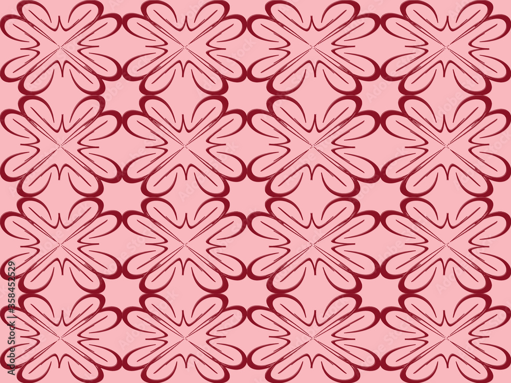 Seamless pattern design with floral background elements, beautiful ornaments, black, white, orange, pink, red, green, yellow, blue, gray, purple