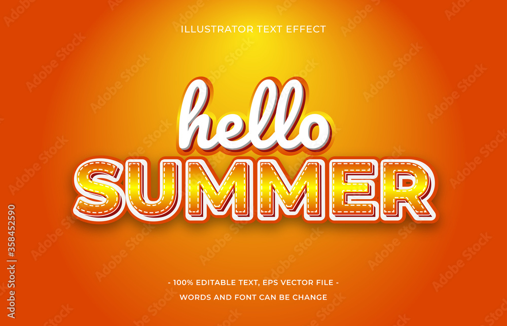 Hello summer editable text effect