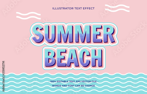 Summer beach editable text effect