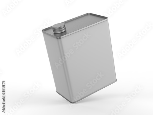 Blank Metal  Tin  Can with metal Cap For  Branding and mock up, 3d render illustration. © godesignz