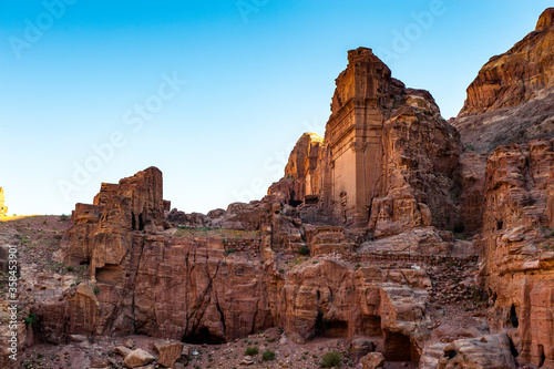 It's Red mountains in Petra (Rose City), Jordan. Petra is one of the New Seven Wonders of the World. © Anton Ivanov Photo