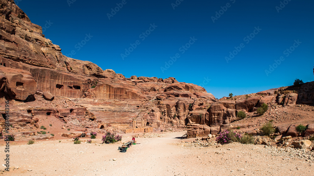 It's Nature, rocks, mountains and panorama of Petra, Jordan. Petra is one of the New Seven Wonders of the World. UNESCO World Heritage