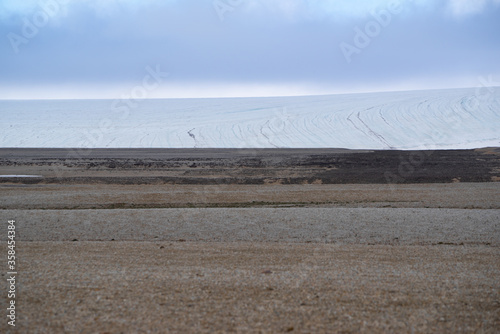 A glacier on an island called 