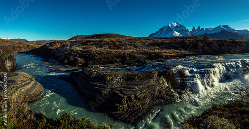 Landscape in Torres del Paine National Park near Puerto Natales, south of Chile. Winter season in late august.