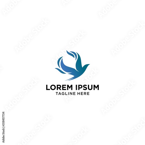 Colorful abstract bird logo template on white isolated background logo design 