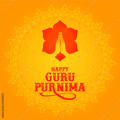 Minimal Vector Design of Guru Purnima - Guru and Flower
