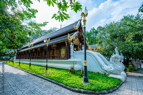 Lanna style building of Ram Poeng temple photo