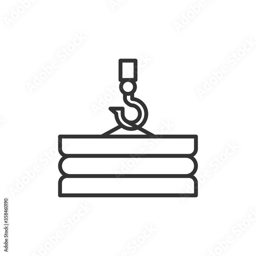 Crane with load icon. Vector Illustration