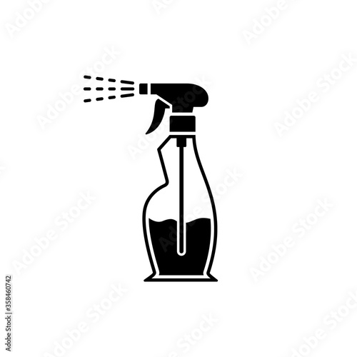 Bottle sprayer for cleaning. Vector isolated icon.