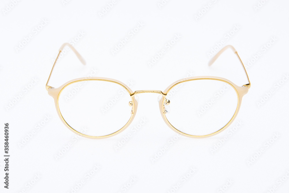 Fashion sunglasses white frames on white background. Fashion sunglasses white frames on white background.