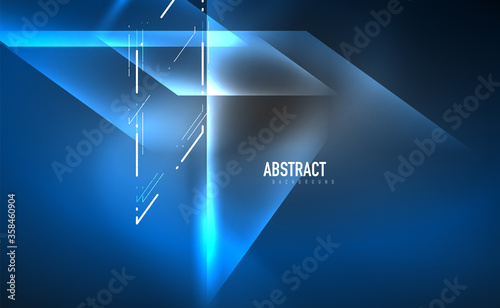 Dynamic neon shiny abstract background. Trendy abstract layout template for business or technology presentation, internet poster or web brochure cover, wallpaper