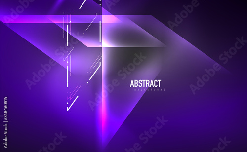 Dynamic neon shiny abstract background. Trendy abstract layout template for business or technology presentation, internet poster or web brochure cover, wallpaper