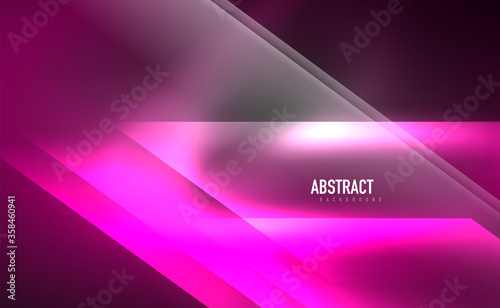 Dynamic neon shiny abstract background. Trendy abstract layout template for business or technology presentation, internet poster or web brochure cover, wallpaper