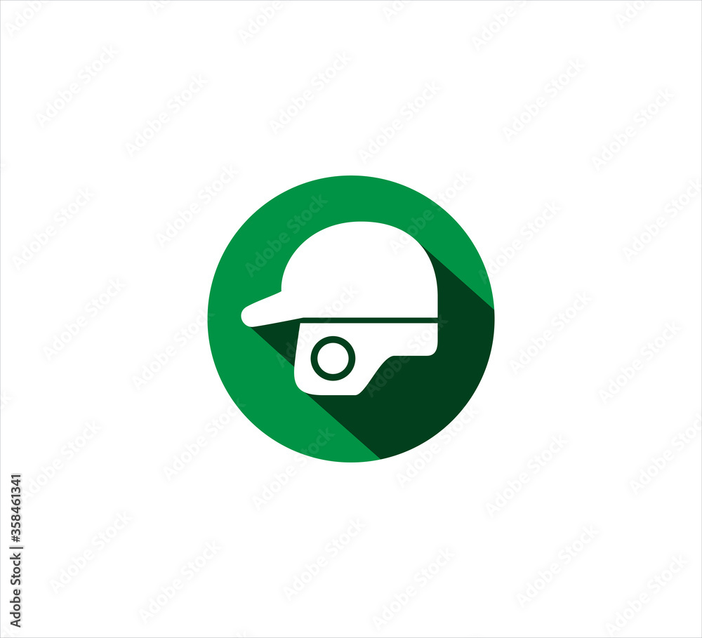 green baseball helmet vector icon logo design template green baseball helmet vector icon logo design template