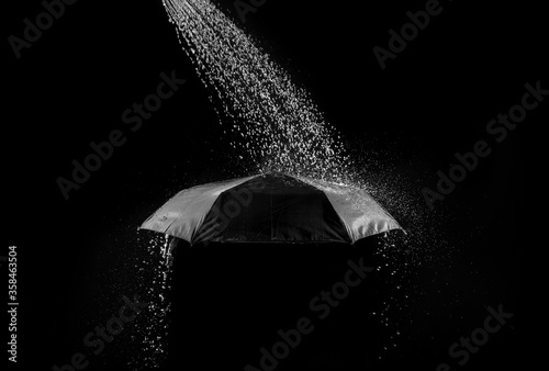 rain drop on black background