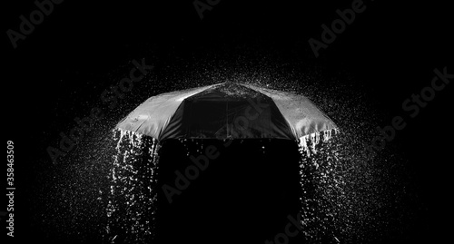 rain drop on black background