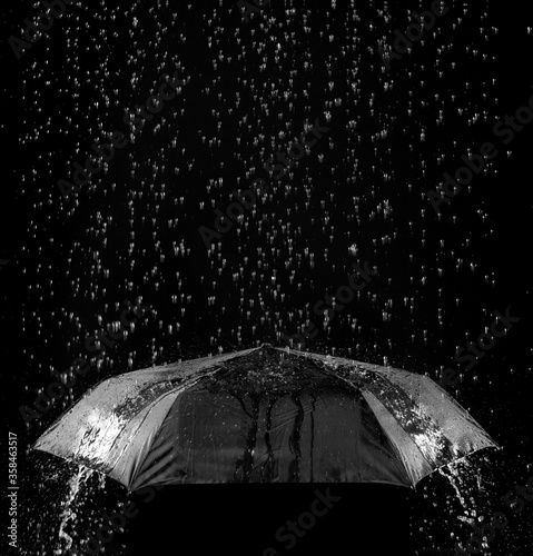 rain drop on black background