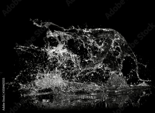 water splash on black background