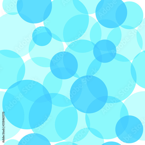 Abstract seamless pattern. Blue circles on white background geometric design. Vector illustration.