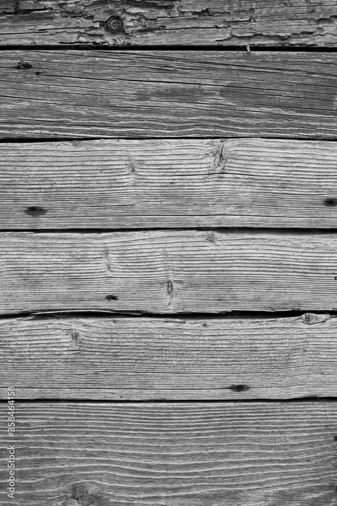 Fototapeta premium Black and white old wood texture background. Old fence. Vintage.