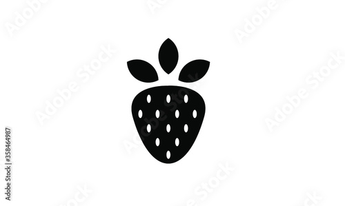 strawberry fruits simple icon design
