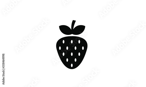 strawberry fruits simple icon design